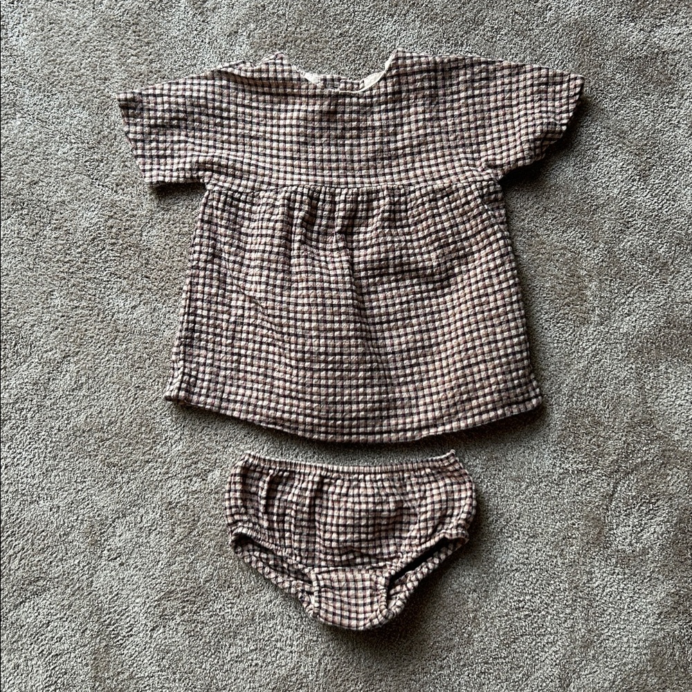 Zara Baby pink plaid dress and bloomers